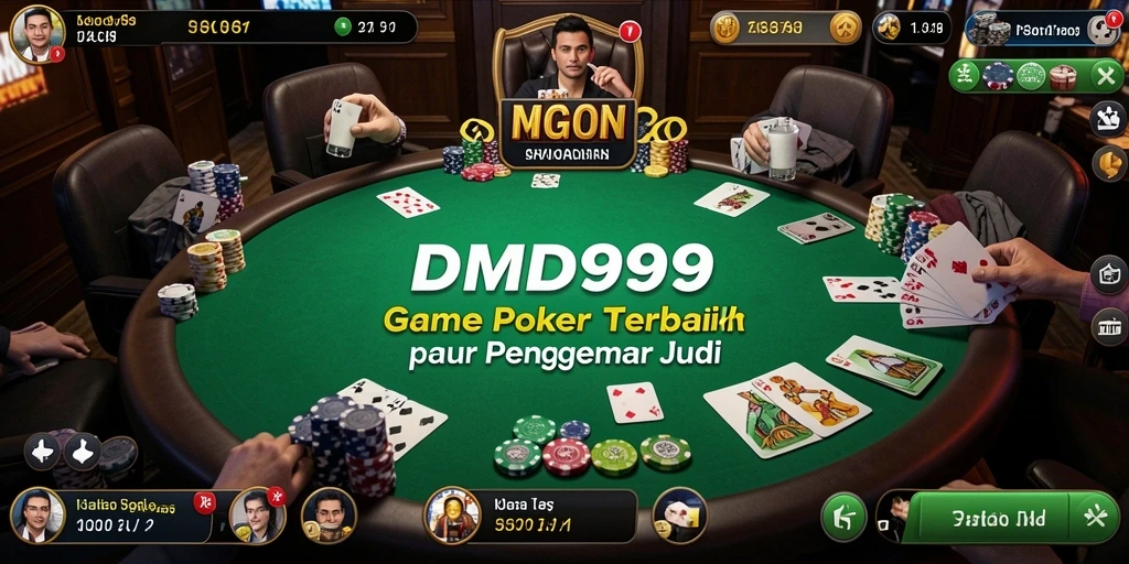 Tampilan gameplay DMD999 dengan aksi Poker yang seru.
