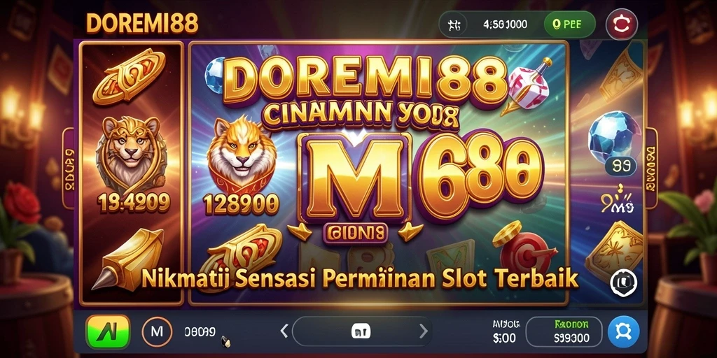 Tampilan gameplay DOREMI88 yang memukau saat memutar gulungan slot.