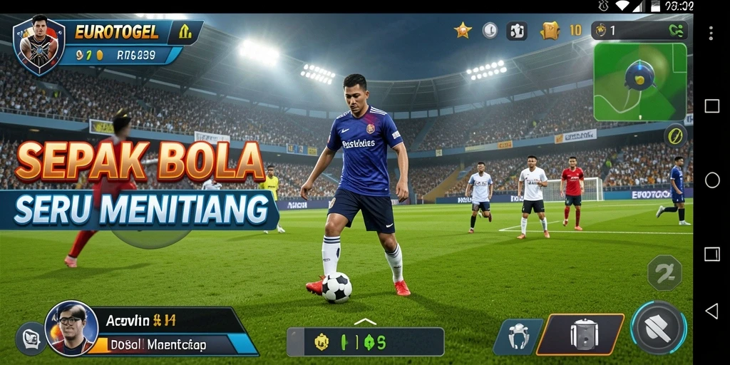 Tampilan menarik dari gameplay EUROTOGEL yang menampilkan aksi sepak bola seru.