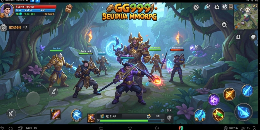 Tampilan gameplay GG999 yang memukau dalam petualangan MMORPG.