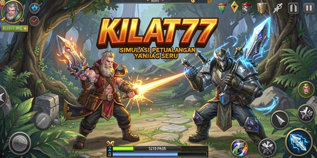 Gameplay KILAT77 menampilkan karakter yang berpetualang dalam dunia virtual.