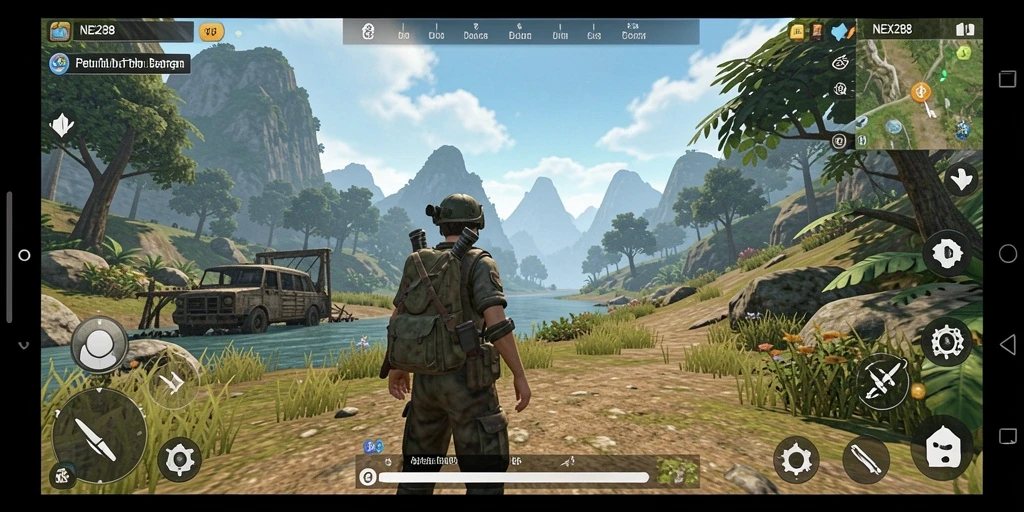 Tampilan gameplay <strong>NEX288</strong> yang menunjukkan kebebasan eksplorasi dunia terbuka.