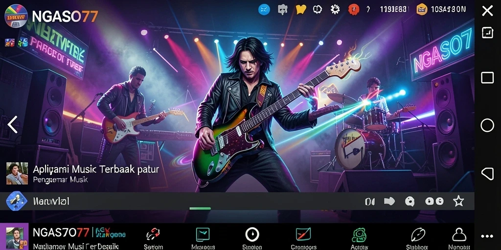 Tampilan gameplay NGASO77 dengan pilihan musik yang beragam.