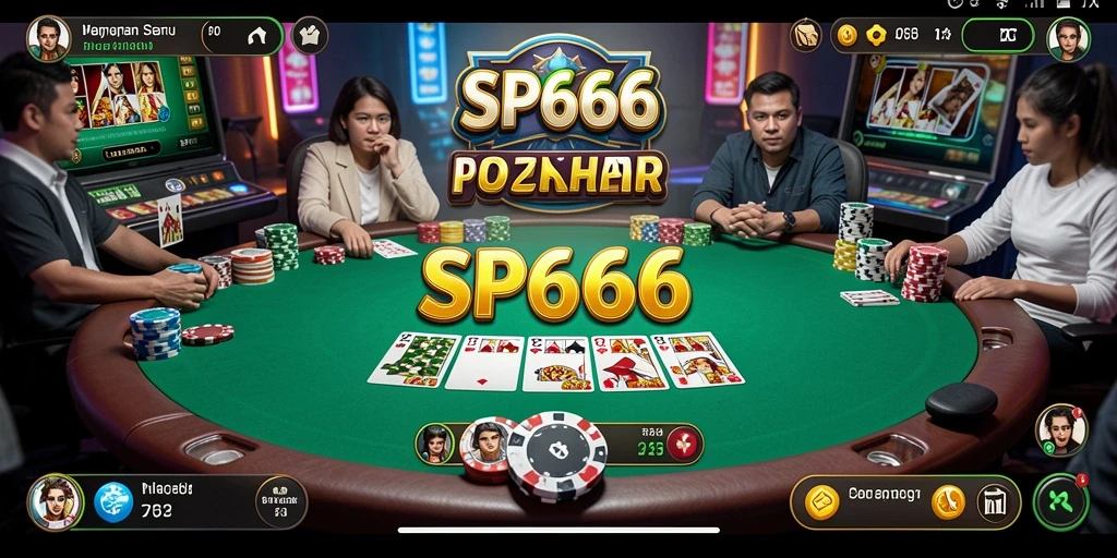 Tangkapan layar gameplay poker SP666 yang mendebarkan dan seru.