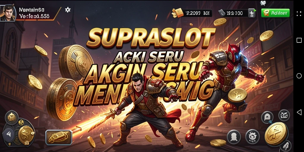 Tangkapan layar menunjukkan aksi mendebarkan dalam gameplay SUPRASLOT.