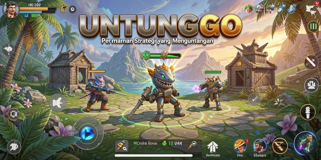 Tampilan screenshot UNTUNGGO dengan gameplay strategi yang menarik.